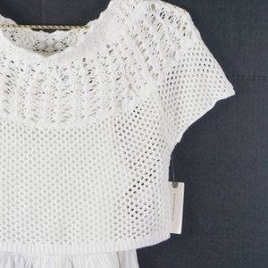 Anthropologie MEADOW CROCHET BABYDOLL TOP